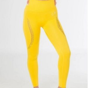 NIP Yellow seamless laser cut leggings